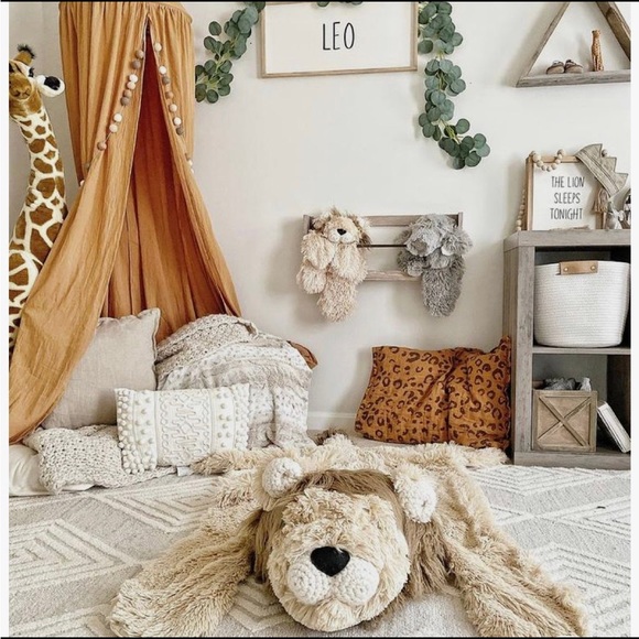 Large handmade Ready to Ship Lion Nursery baby room Rug - Picture 3 of 5